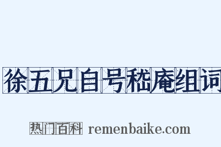徐五兄自号嵇庵组词是什么意思的图片